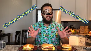 Cheeseburger Blindfold taste test Pt 1. Jack In The Box VS McDonalds VS Burger King