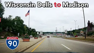 Wisconsin Dells to Madison , WI , Road trip in Wisconsin, USA , real time road trip, interstate 90