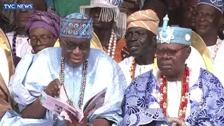 Full VIDEO: Drama As Obasanjo Commands Oyo Monarchs To Stand And Greet Him