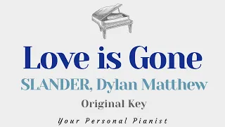 Love is Gone (Acoustic version) - SLANDER, Dylan Matthew - Piano Karaoke - Instrumental Cover