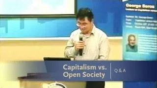 George Soros Lecture Series: Capitalism vs. Open Society Q&A