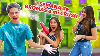 1 SEMANA haciéndole BROMAS PESADAS a mi CRUSH - Mimi Land