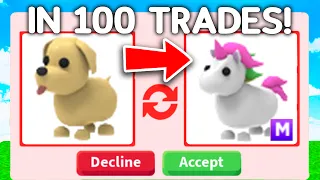 Trading From DOG TO ___ in 100 TRADES! Adopt Me