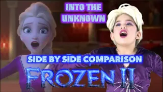 Into the Unknown! Frozen 2 Elsa Song (Cover) Side by side comparison Frozen 2 vs Fanmade