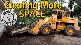 Moving Concrete Pads with an OLD Wheel Loader ~ Part 8 ~ Rebuilding of "The Salvage Cave"