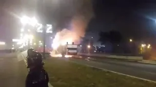 Le bus de l'Étoile Rouge de Belgrade en Feu !