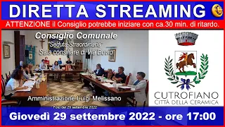 Consiglio Comunale di Cutrofiano 29/09/2022