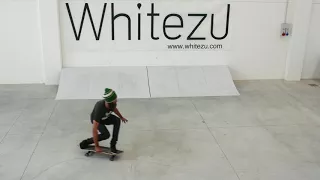 Front Side Roundhouse Cutback Grab Rail with surfskate and 6 inline Whitezu ONDAzero