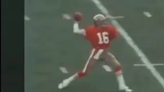 Joe Montana Slow Motion Pass Throw Quarterback Football 49ers NFL