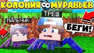 КОЛОНИЯ МУРАВЬЁВ В МАЙНКРАФТ #17 | ПАУК ШЕЛКОПРЯД И ДОМИК ДЛЯ НЕГО!