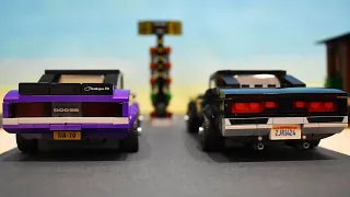 Lego Speed Champions 1970 Dodge Charger R/T's Drag Racing - StopMotion