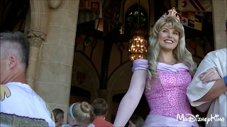 Aurora Greets Guests at Cinderella's Royal Table Dining Experience