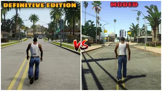 GTA San Andreas Definitive Edition Vs Moded Graphics And Gameplay Side by Side Comparison