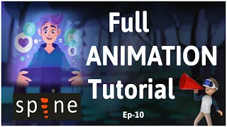 Animating a character using the puppet warp tool  || Full Spine Animation Tutorial || Ep-10