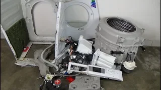 Experiment, test - Destruction a Washing Machine, disassemble washer, broken, destruct movie #138