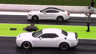Hellcat Redeye vs Turbo Mustang, Chevy Impala and Camaro - Drag Races