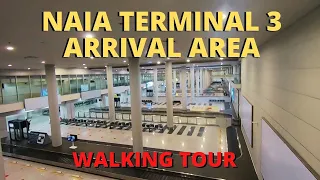 Ninoy Aquino International Airport (NAIA) Terminal 3 Arrival Area Walking Tour | Manila Airport
