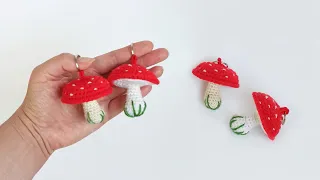 🍄 How to crochet a MUSHROOM // Amanita Amigurumi Keychain🍄