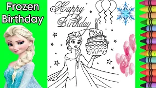 How To Colour Frozen The Birthday Girl/coloring Frozen 🖌️🎨 Coloring book pages/drawing for kids