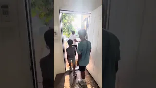 My sons Surprised to see their Father!