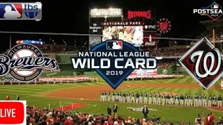 2019 NL Wild Card Game | Milwaukee Brewers vs. Washington Nationals Live Stream | Live Play-by-Play