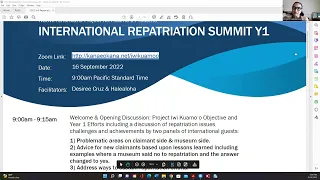 International Repatriation Summit Year 1