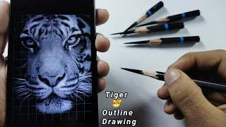 Realistic Drawing TIGER 🐯 | Step by Step OutlineTutorial ♥️
