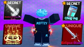 Unlocking all the BATTLE ROYALE ITEMS in Roblox Blade Ball..