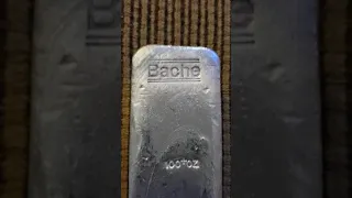 Bache 100 oz poured silver bar Johnson Matthey Mint.