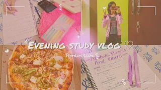 STUDY VLOG ♡💌 evening study, night walk, food, chill yet productive ✧⁠*。