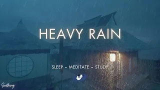 Heavy Rain With Thunder | NO ADS | Thunderstorm Sounds For Sleeping