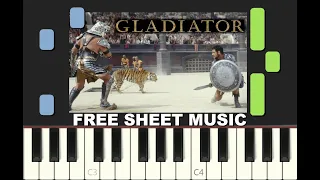 HONOR HIM from GLADIATOR, 2000, Piano Tutorial with free Sheet Music (pdf)