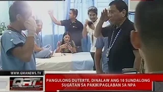 QRT: Pangulong Duterte, dinalaw ang 10 sundalong sugatan sa pakikipaglaban sa NPA