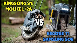 Впечатления о моноколесе KingSong S18 Molicel и Begode T4 Samsung 50e