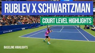 Andrey Rublev v. Diego Schwartzman | 2023 Court Level Practice Match | 4K