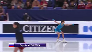 Evgenia Medvedeva - SP warm-up, Worlds 2017 (Eng Eurosport)