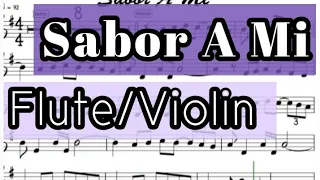 Sabor A Mi I Flute or Violin Sheet Music Backing Track Play Along Partitura