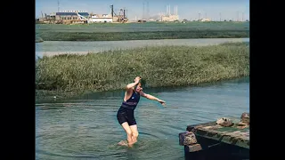 Modern Times - 1936 - Charlie Chaplin - Diving Scene - Colorized