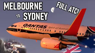 ✈️👨‍✈️ VATSIM Full Flight: Melbourne to Sydney! | FULL ATC | Busy Visual Approach | PMDG 737 | MSFS