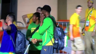 Usain Bolt and Yohan Blake reaction to van Niekerk's 400m WR