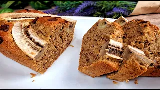 Gluten free, sugar free! Easy and tasty banana bread with walnuts and oat flour in 5 minutes!