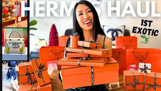 WHAT I GOT FOR CHRISTMAS 2023 | HUGE Hermes Haul + Vlog 🍊🦎 1st Exotic!!