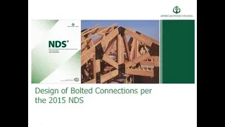 Design of Bolted Connections per the 2015 NDS