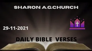 Daily Bible verse #29 November 2021# Sharon AG Church. Moolaikaraipatti.