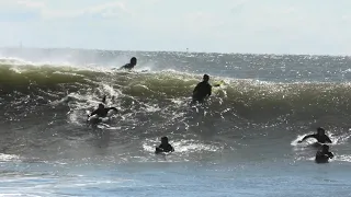 Surfing Lido Beach Big Waves (part 8)