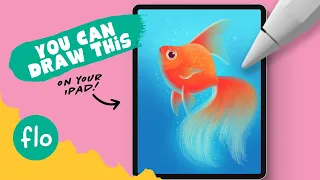 You Can Draw This GOLDFISH in PROCREATE - Plus FREE Procreate Brushes