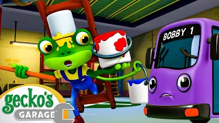Bobby Bus Bedtime Fix! | Gecko the Mechanic | Vehicle Repair Cartoons | Buses, Trucks and Cars