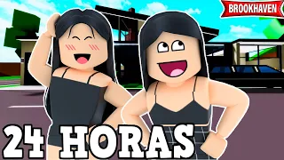 24 HORAS VIVENDO EM UM MUNDO PRETO NO BROOKHAVEN - Roblox @familiamaffi