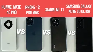 Xiaomi Mi 11 vs Galaxy Note 20 ultra vs huawei mate 40 pro vs iPhone 12  pro max || Antutu benchmark