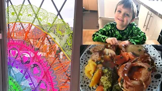 single mum in isolation with chronic illness vlog - rainbows and roast dinner